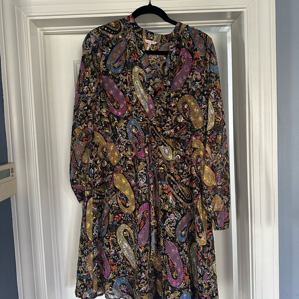 ESQUALO Multicolor Paisley Long Sleeve Dress